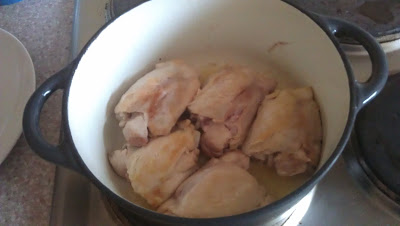 Browning the chicken