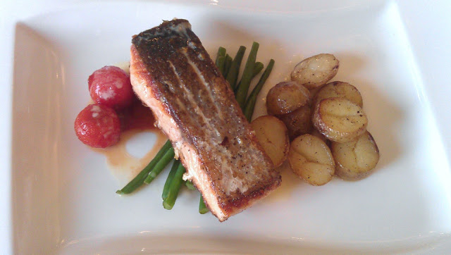 Pan Fried Salmon, Confit Tomatoes