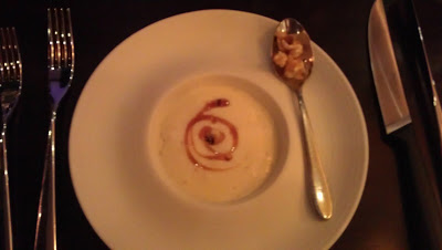 Parsnip Veloute amouse bouche at Alimentum restaurant, Cambridge