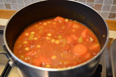 Chickpea curry cooking