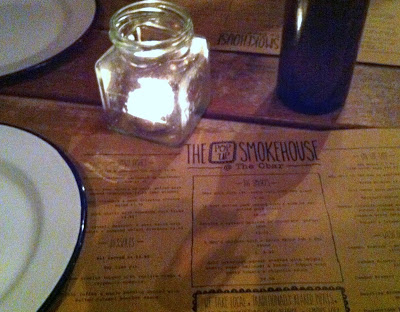 smokehouse menu and candle