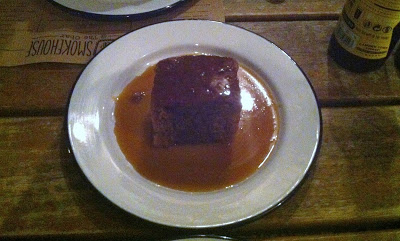 sticky toffee pudding with salted caramel bourbon sauce