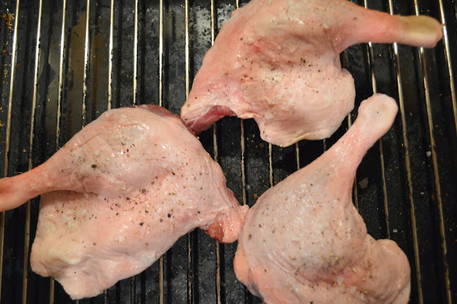 Duck legs ready for the oven