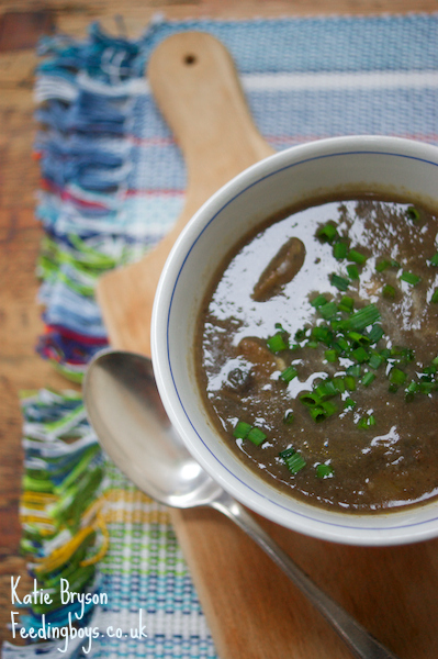 Healthy mushroom soup by Katie Bryson on Feedingboys.co.uk