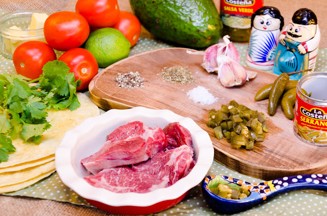 ingredients for beef taquitos with La Costena sauces