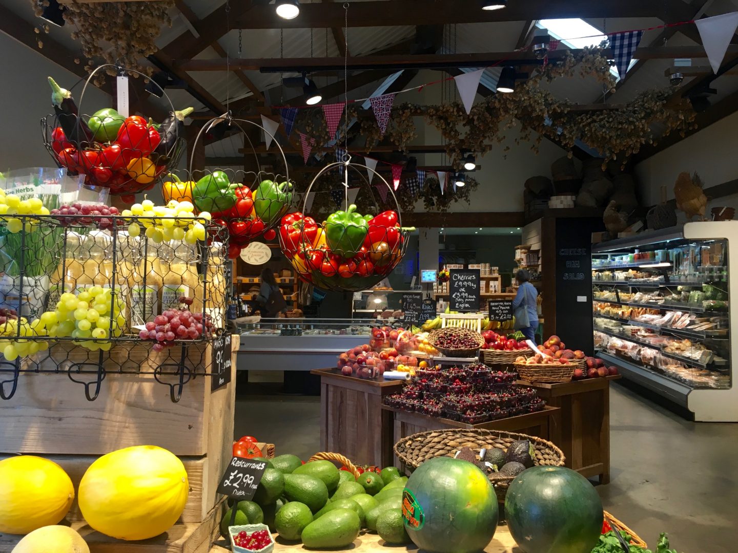 Inside Farndon Fields Farm shop near Market Harborough