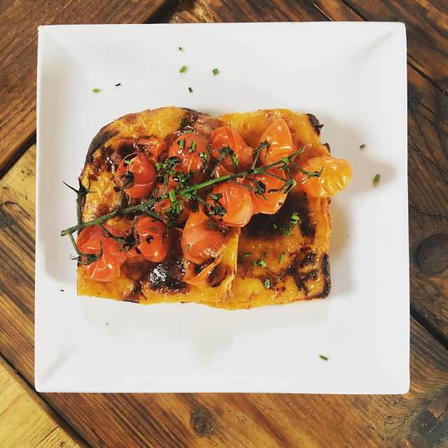 Leicestershire Rarebit and roasted cherry tomatoes on toast