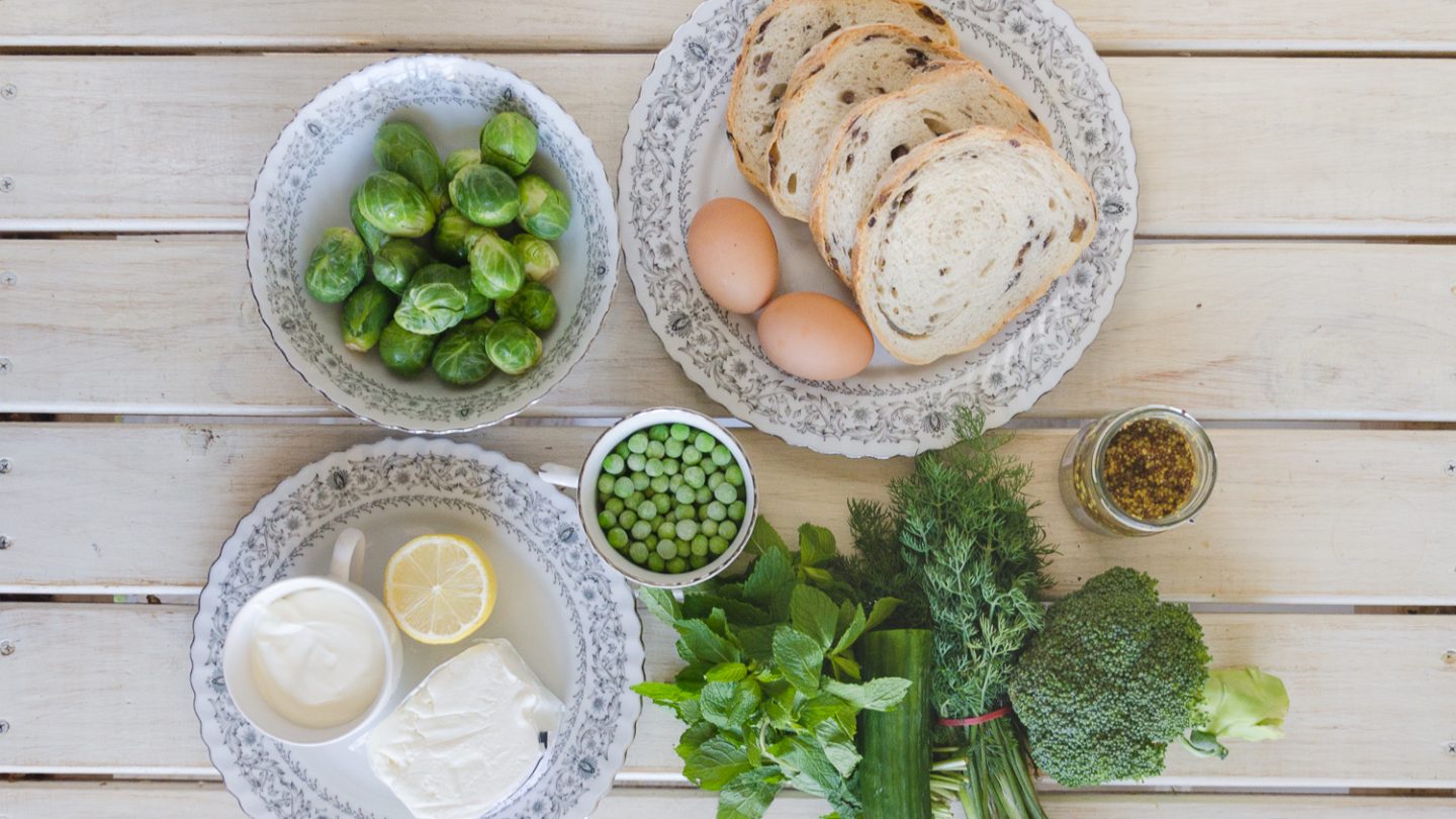 Roasted Greens on toast ingredients