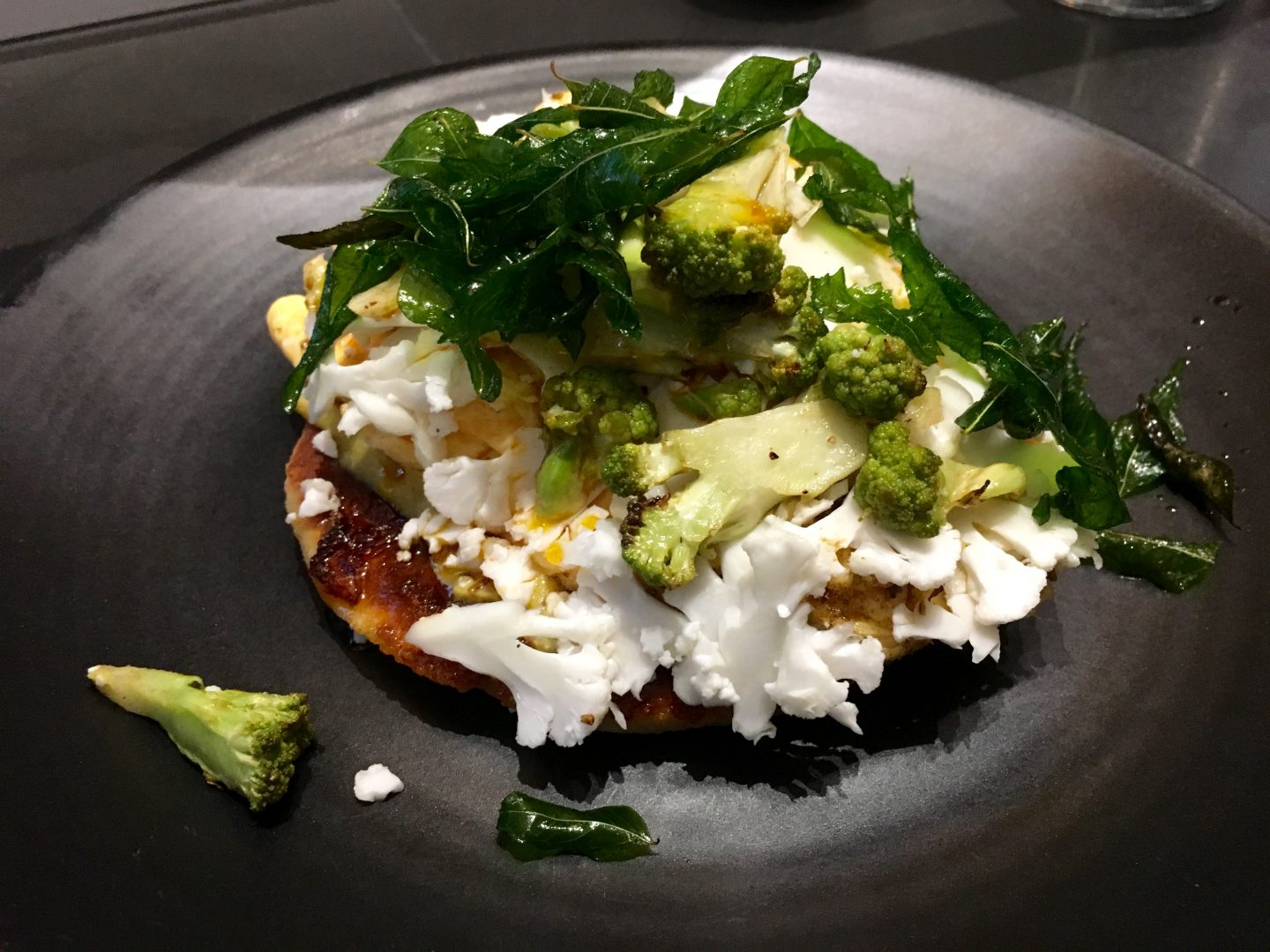 Spiced Cauliflower, Scrambled Eggs, Curry Leaf, Roasted Chilli, House Made Flat Bread