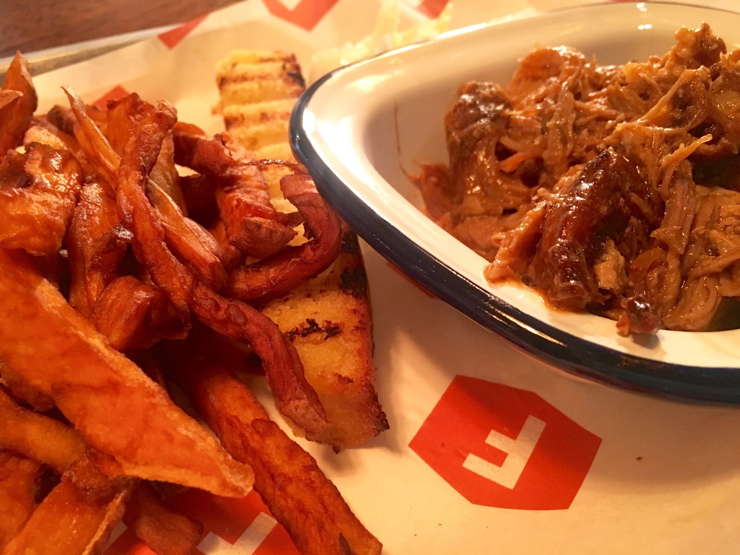 Pulled pork with sweet potato fries